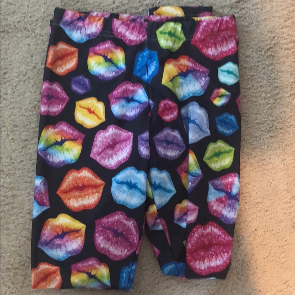 Lisa frank lips spandex leggings
